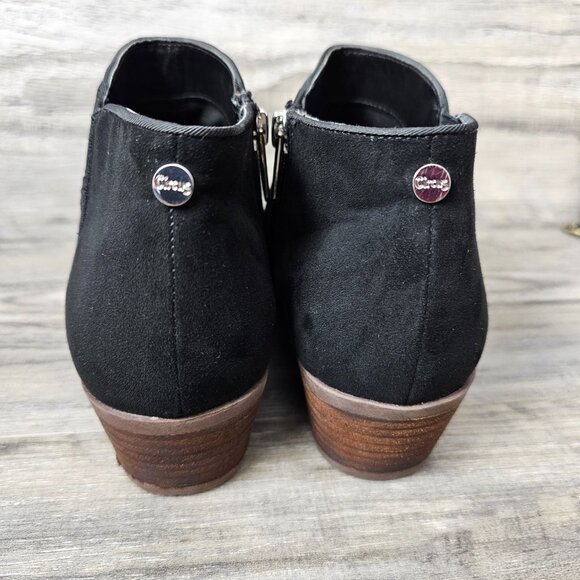 Circus by Sam Edelman Petty Suede Zip Black Block Ankle Bootie Boot - Picture 7 of 14